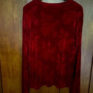 Private Edition by Chicos Red on Red Rose Top Size M